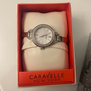 Caravelle New York Silver Watch with Diamonds